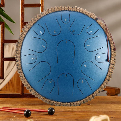Lighteme Professional Performance Carbon Steel Tongue Drum 13 Inches 15 Notes C Major (D Major Can Be Customized)