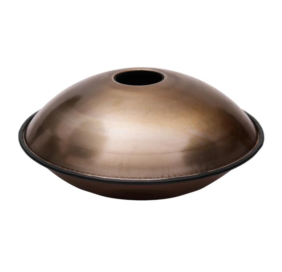 Lighteme Handpan Drum Overtones Key 18 Inch 6 Notes (G3/C4/D4/E4/F4/G4) - Stainless Steel Antique Brass Hand Pan Percussion Instrument