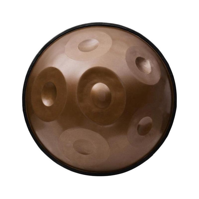 Lighteme Handpan Drum Overtones Key 18 Inch 6 Notes (G3/C4/D4/E4/F4/G4) - Stainless Steel Antique Brass Hand Pan Percussion Instrument