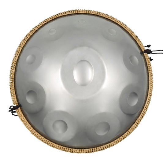 MiSoundofNature Edelstahl Handpan Drum Sterling Silber 22 Zoll 10 Töne d-Moll Kurd Scale Hangdrum