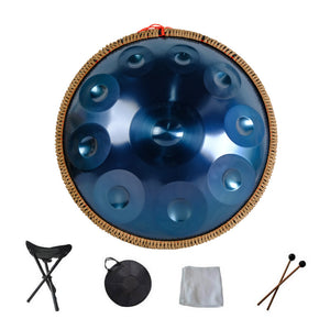 Open image in slideshow, Lighteme 22 Inches 10 Notes D Minor Stainleacss Steel Handpan Drum With Rope, Available in 440 Hz
