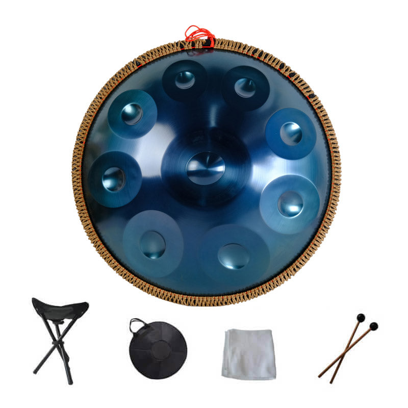 Lighteme 22 Inches 9 Notes D Minor Stainleacss Steel Handpan Drum With Rope, Available in 440 Hz