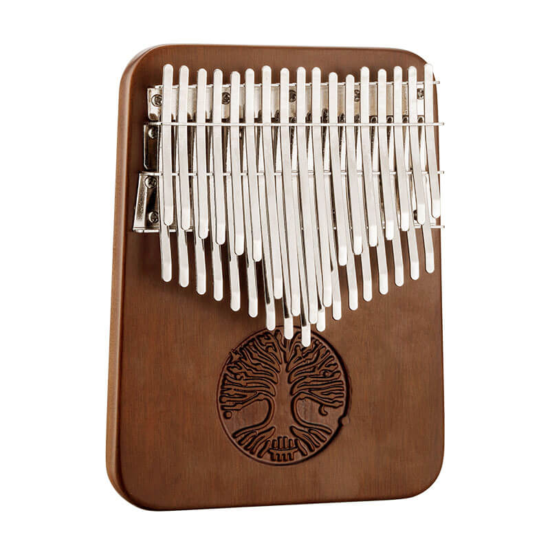 Lighteme Tree of Life Piano de pulgar Kalimba de tablero plano de 34 teclas, instrumento Kalimba de tono B redondeado de nogal negro americano