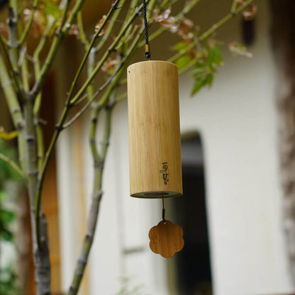 Lighteme Carillón de viento de bambú para interiores y exteriores de 8 notas | Serie de temporada