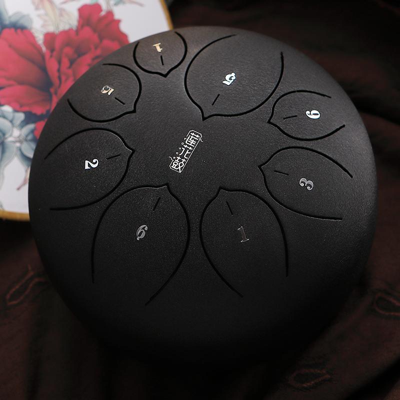 Lighteme Huashu Upgrade Lotus Carbon Steel Tongue Drum 8'' 8 Tone F Key - 8 Inches / 8 Notes (12 colors)