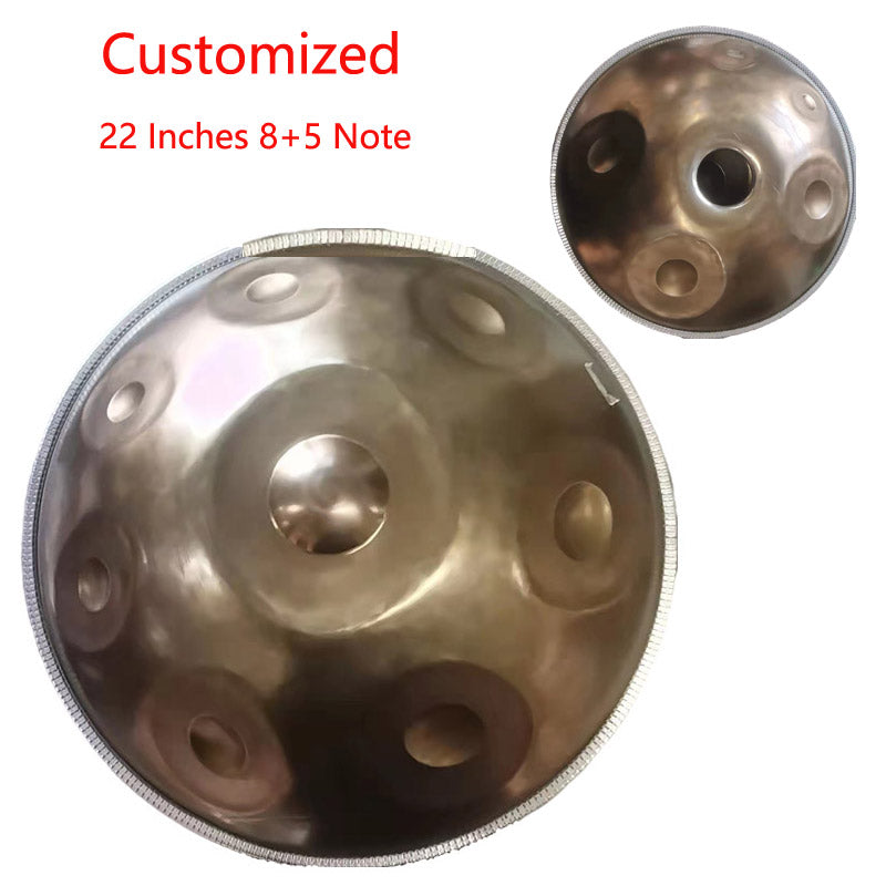 Lighteme Customized A2 Master Version High-end Stainless Steel Handpan Drum, Available in 432 Hz and 440 Hz, 22 Inch 9/13/14/15 Notes Professional Performances Percussion Instrument