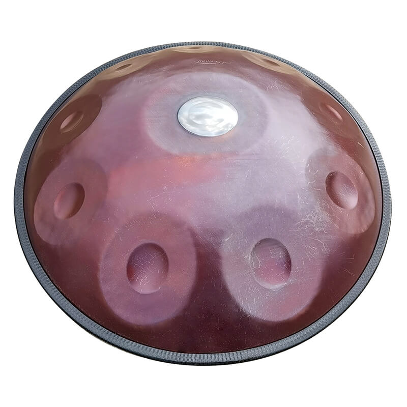 AS TEMAN Handpan CHAOS 10 Notes D Minor Scale Fuchsia hangdrum with gift set