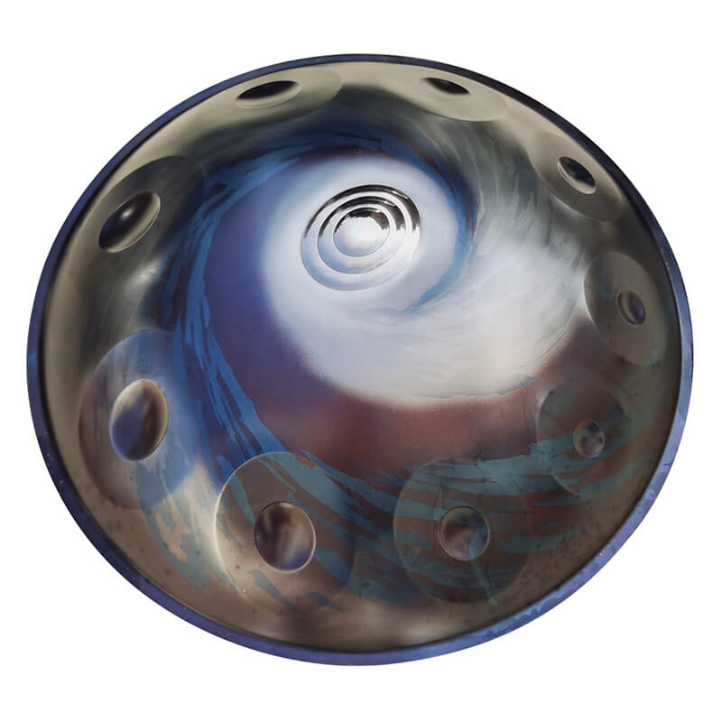AS TEMAN Handpan Comet 10 Notes D Minor Scale Blue purple hangdrum with gift set