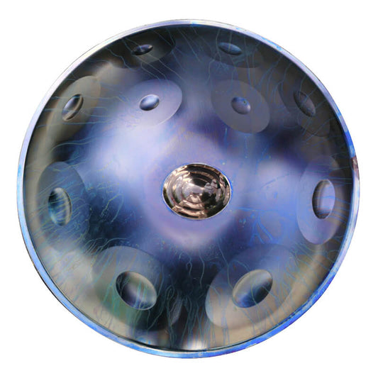 Lighteme As Teman Handpan Starlight 11 Notes D Minor Scale Blue hangdrum with gift set