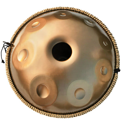 AS TEMAN Handpan Kaufen - 17 Töne d Kurd Steel Hang Drum 432 440 Hz Gold