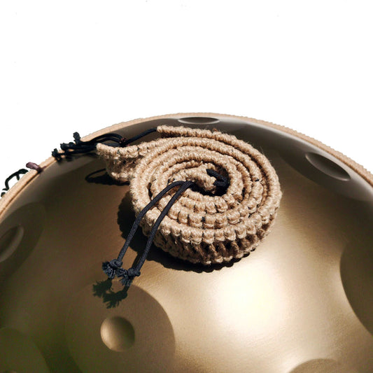 AS TEMAN | Corde tressée Handpan | Corde de décoration et de protection beige pour handpan