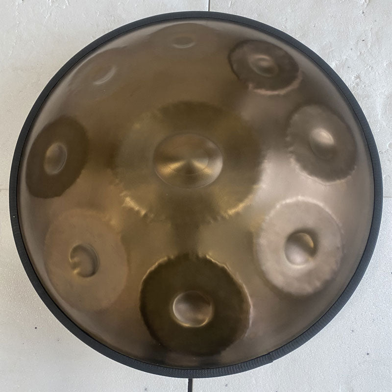MiSoundofNature Customized Ember Steel C Major High End Handpan Drum 22 Inch 9/10/12 Notes, Available in 432 Hz and 440 Hz