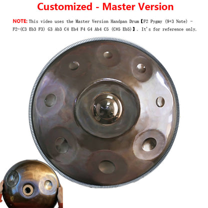 Lighteme Customized C3 Master Version / Standard Version High-end Stainless Steel Handpan Drum, Available in 432 Hz and 440 Hz, 22 Inch 9/10/11/12/13/18 Notes Professional Performances Percussion Instrument