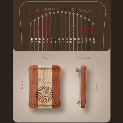 Fingerstyle 17/31 cordes Mode réglable (tonalité C par défaut) harpe lyre pour enfants et adultes 