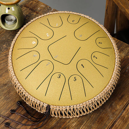Lighteme Alloy Steel Tongue Drum 13 Tone C Key Triangle Style - 12 Inches / 13 Notes