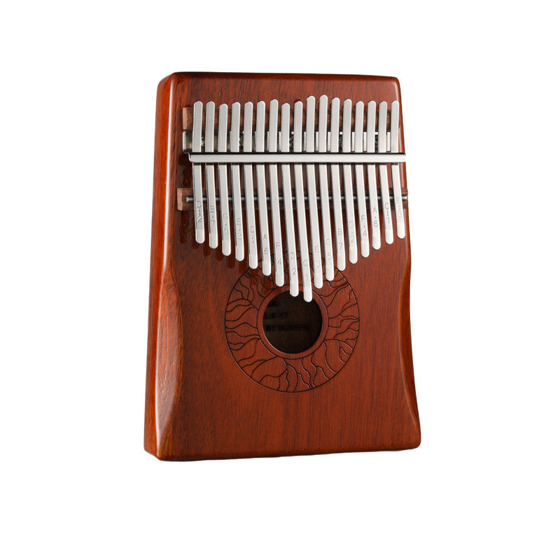Lighteme Huashu 17 Key Hollow Kalimba Thumb Piano, Acacia Armrest Round Hole Opening Box Resonace Single Board Trepanning C Tone Kalimba Instrument