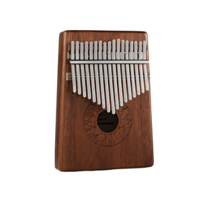 Abrir la imagen en la presentación de diapositivas, Lighteme Huashu 17 Key Hollow Kalimba Thumb Piano, Acacia Round Hole Opening Box Resonace Single Board Trepanning C Tone Kalimba Instrument
