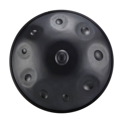 Lighteme Level B Upgrade Space Grey Kurd Scale D Minor 22 Inch 9/10 Notes Nitride Steel Handpan Drum, Available in 440 Hz, High-end Percussion Instrument