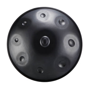Open image in slideshow, Lighteme Level B Upgrade Space Grey Kurd Scale D Minor 22 Inch 9/10 Notes Nitride Steel Handpan Drum, Available in 440 Hz, High-end Percussion Instrument
