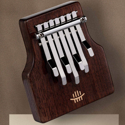 Lighteme Mini 7 Key Chord Hollow Thumb Piano Kalimba, American Black Walnut Box Resonace Portable Finger Piano C Tone With a Hole at The Bottom