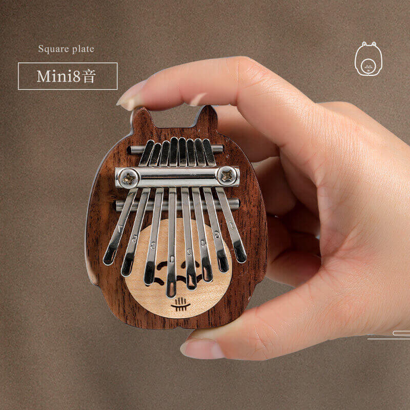 Lighteme Mini 8 Key Thumb Piano Kalimba, Walnut & Maple Totoro Portable Finger Piano For Kids & Adult Beginners