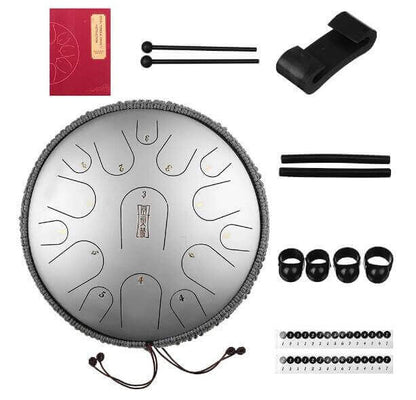 Lighteme Pearl Paint Titanium Steel Tongue Drum D Major (C Major Can Be Customized) 13 Inch 15 Note Percussion Instrument For Yoga Meditation