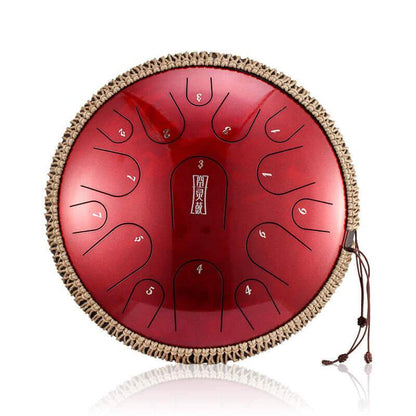 Lighteme Pearl Paint Titanium Steel Tongue Drum C Major (D Major Can Be Customized) 14 Inch 15 Note Percussion Instrument For Yoga Meditation