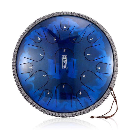 Lighteme Pearl Paint Titanium Steel Tongue Drum C Major (D Major Can Be Customized) 14 Inch 15 Note Percussion Instrument For Yoga Meditation