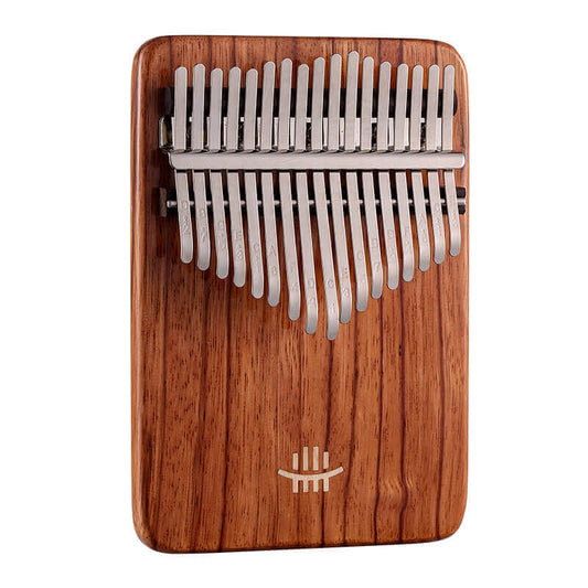 Lighteme 17 Key Flat Board Kalimba Thumb Piano, Gabonese Rosewood Guibourtia Single Board Arc Chamfering C Tone Kalimba Instrument