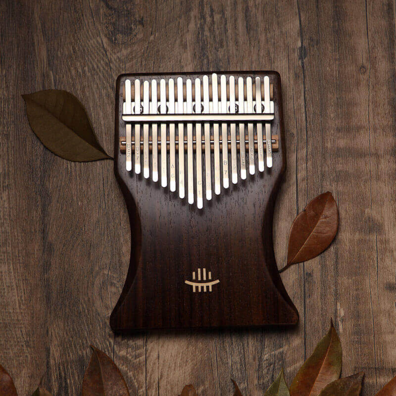Lighteme 17 Key Flat Board Kalimba Thumb Piano, Rosewood Cup Plate Single Board C Tone Kalimba Instrument