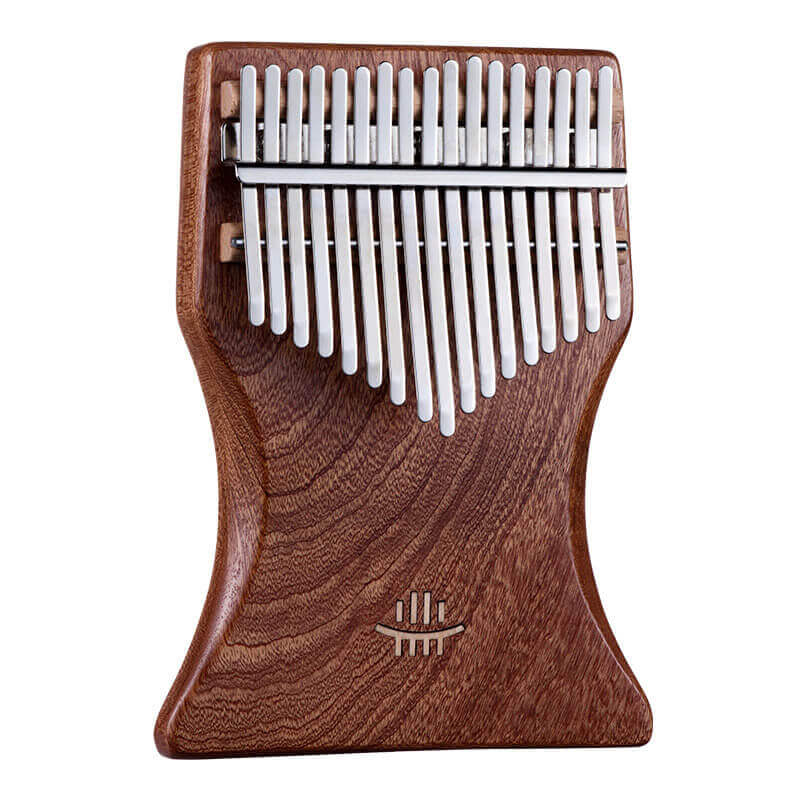 Lighteme 17 Key Flat Board Kalimba Thumb Piano, Sapele Cup Plate Single Board C Tone Kalimba Instrument