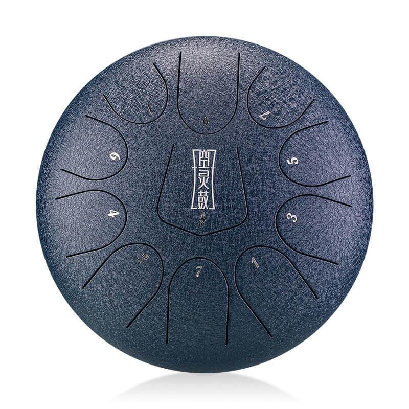 Lighteme Alloy Steel Tongue Drum 11 Tone F Key Triangle Style - 12 Inches / 11 Notes