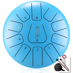 Open image in slideshow, Lighteme Huashu Lotus Carbon Steel Tongue Drum 11 Tone F Key Square Tongue - 8 Inches / 11 Notes
