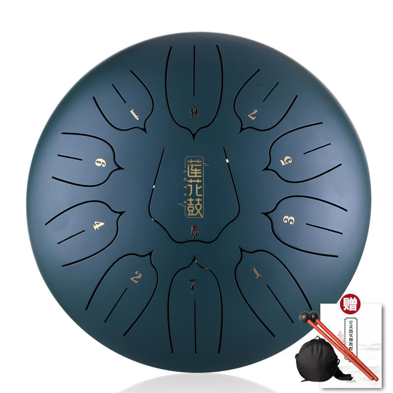 Lighteme Huashu Upgrade Lotus Carbon Steel Tongue Drum 10'' 11 Tone D Key - 10 Inches / 11 Notes (18 colors)