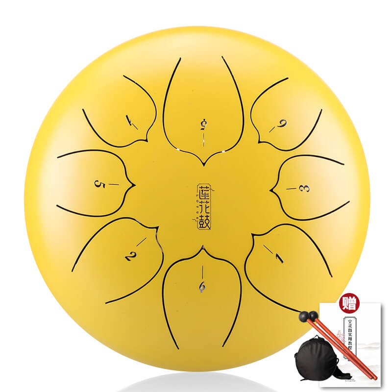 Lighteme Huashu Upgrade Lotus Carbon Steel Tongue Drum 12'' 8 Tone C Key - 12 Inches / 8 Notes (18 colors)