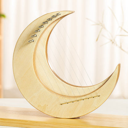 Moon Shape 8/11/15 Strings C/G Tone Maple + Elm Lyre Harp For Kids & Adults