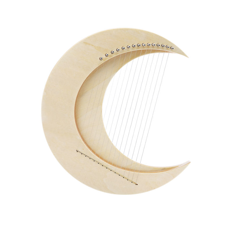 Moon Shape 8/11/15 Strings C/G Tone Maple + Elm Lyre Harp For Kids & Adults