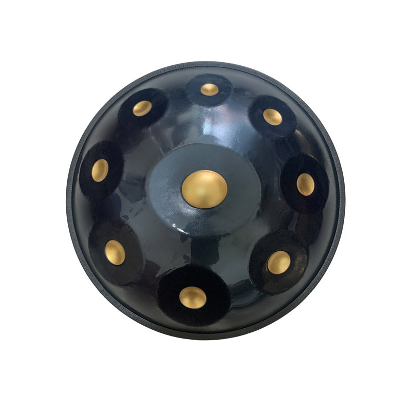 King High-end C Major 22 Inch 9/10/12 Notes Stainless Steel / Nitride Steel Handpan Drum, Available in 432 Hz and 440 Hz - Gold-plated Sound Area