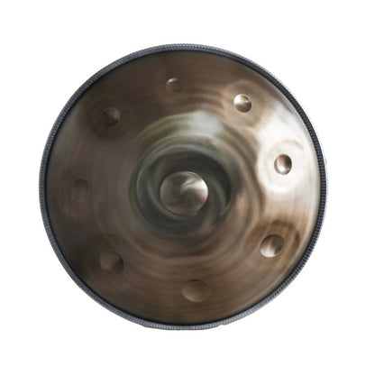 Lighteme Customized Mountain Rain Stainless Steel Handpan Drum, Kurd Scale D Minor, Available in 432 Hz and 440 Hz, High-end 22 Inch 10 Notes Percussion Instrument