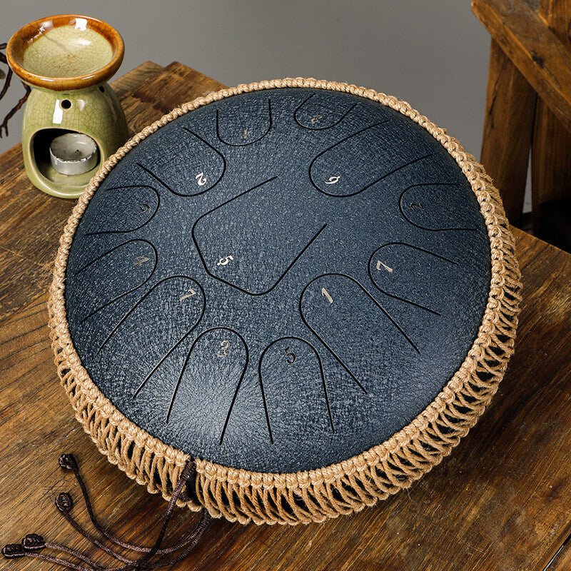 Lighteme Alloy Steel Tongue Drum 13 Tone C Key Triangle Style - 12 Inches / 13 Notes