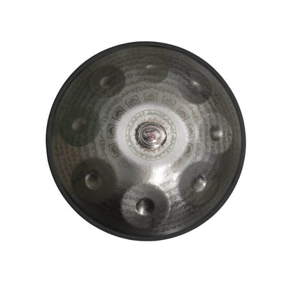 Lighteme Sanskrit Kurd Celtic D Minor 22 Inch 9/10/12 Notes Stainless Steel / Nitride Steel Handpan Drum, Available in 432 Hz & 440 Hz