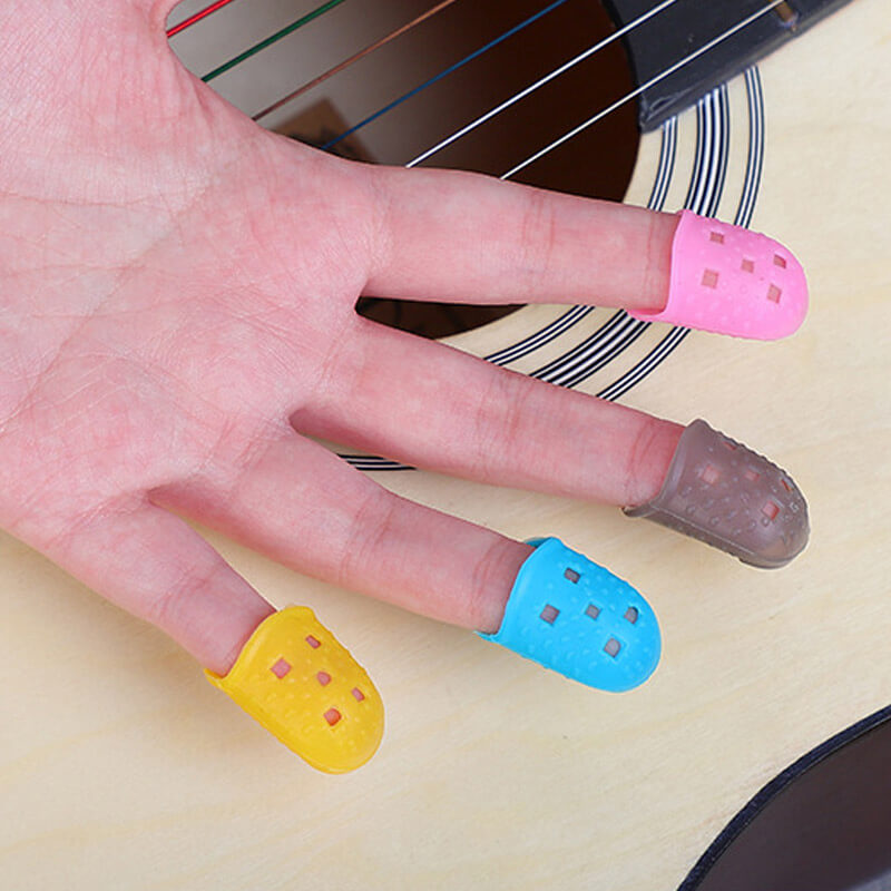 (10 Pcs) Silicone Protective Finger Cover For Stringed Instruments - Kalimba Thumb Piano, Lyre Harp And Guitar