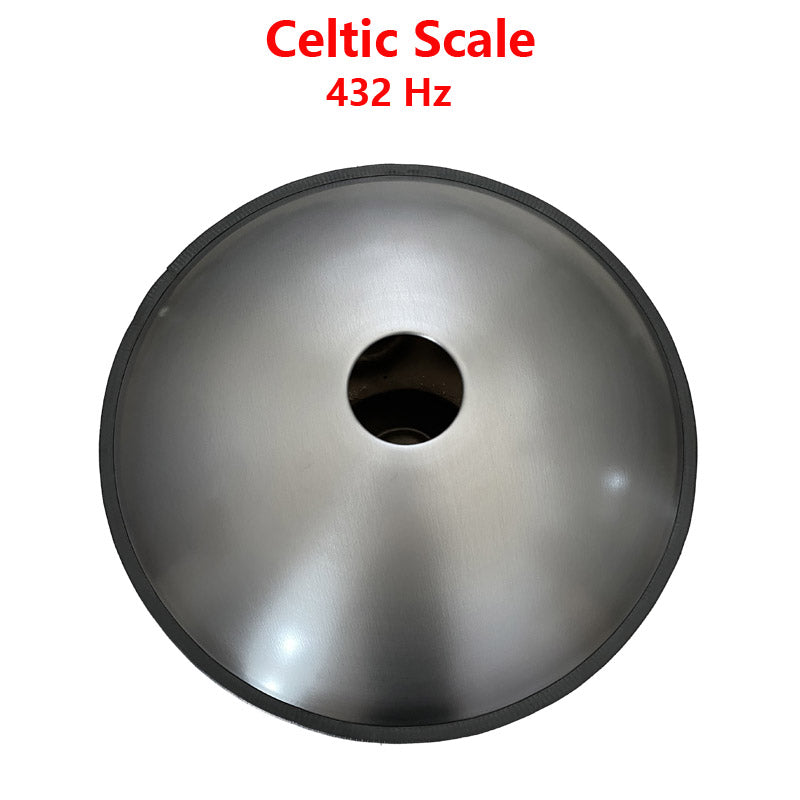 Handpan Drum High-end 22 Inch 10 Notes Kurd / Celtic Scale D Minor, Available in 432 Hz and 440 Hz, Featured High-end Stainless Steel Percussion Instrument - Laser engraved Mandala pattern. Never fade.