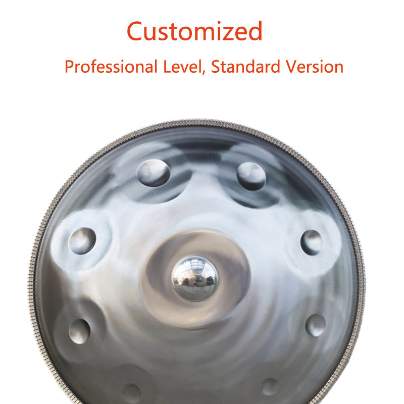 Lighteme Customized D3 Major Master Version / Standard Version High-end Stainless Steel Handpan Drum, Available in 432 Hz and 440 Hz, 22 Inch 9/10/12/14 Notes Professional Performances