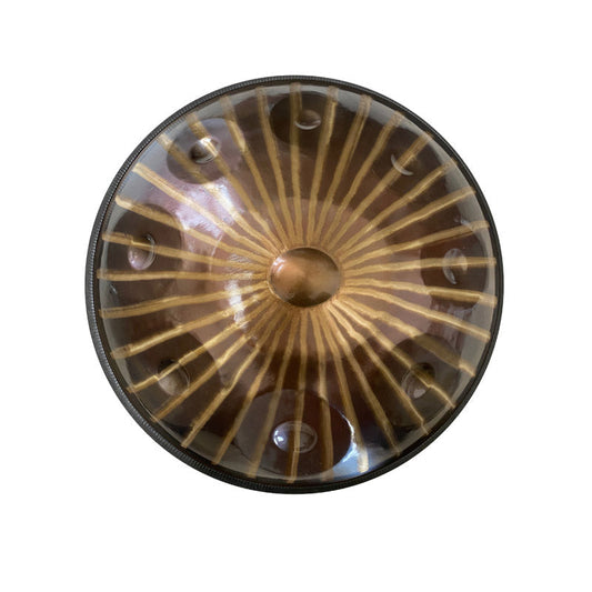 Lighteme Customized Sun God D Minor Hijaz Scale 22 Inch 9/10/12 Notes High-end Stainless Steel Handpan Drum, Available in 432 Hz and 440 Hz