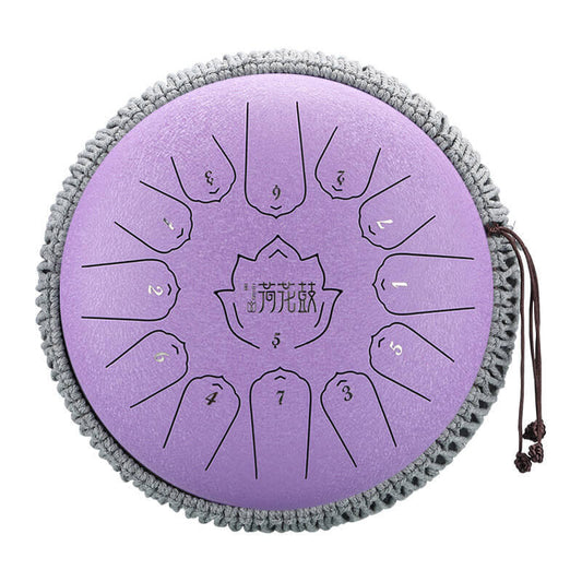 Huashu Upgrade Lotus Carbon Steel Tongue Drum 12 Inches 13 Notes C Major (6 colors)