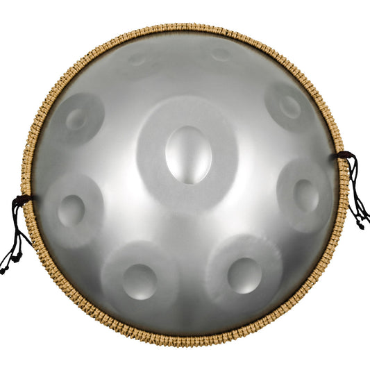 Lighteme STL Handpan Drum Sterling Silver 22 Inches 9 Notes D Minor Kurd Scale Hangdrum