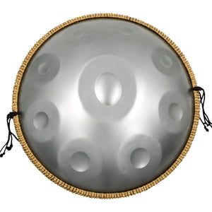 MiSoundofNature STL Handpan Drum Sterling Silver 22 Inches 9 Notes D Minor Kurd Scale Hangdrum