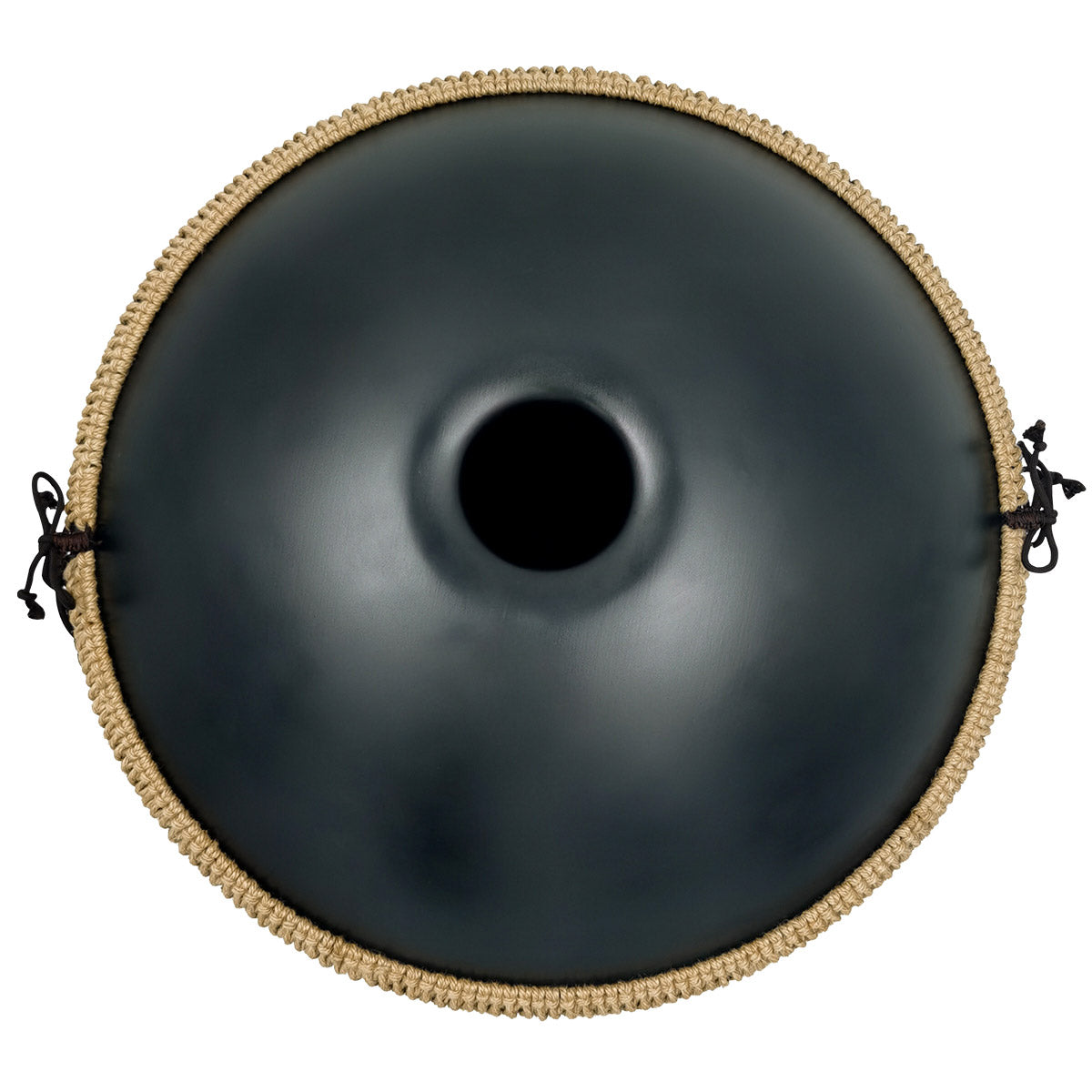 MiSoundofNature DC Handpan Drum Pure Black 22 Inches 9 Notes D Minor Kurd Scale Hangdrum