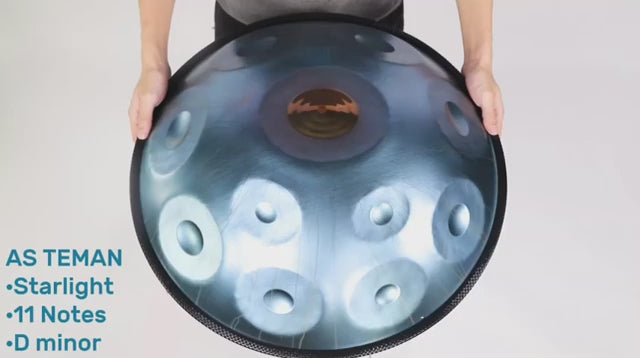 AS TEMAN Handpan Starlight 11 Notes D Minor Scale Blue hangdrum with gift set